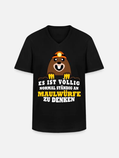 Maulwurf Witz Mole Maulwürfe - Männer-T-Shirt mit V-Ausschnitt - Schwarz