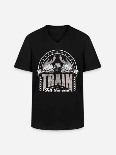 Cadeau d’entraînement d’haltérophilie - T-shirt col V Homme - noir