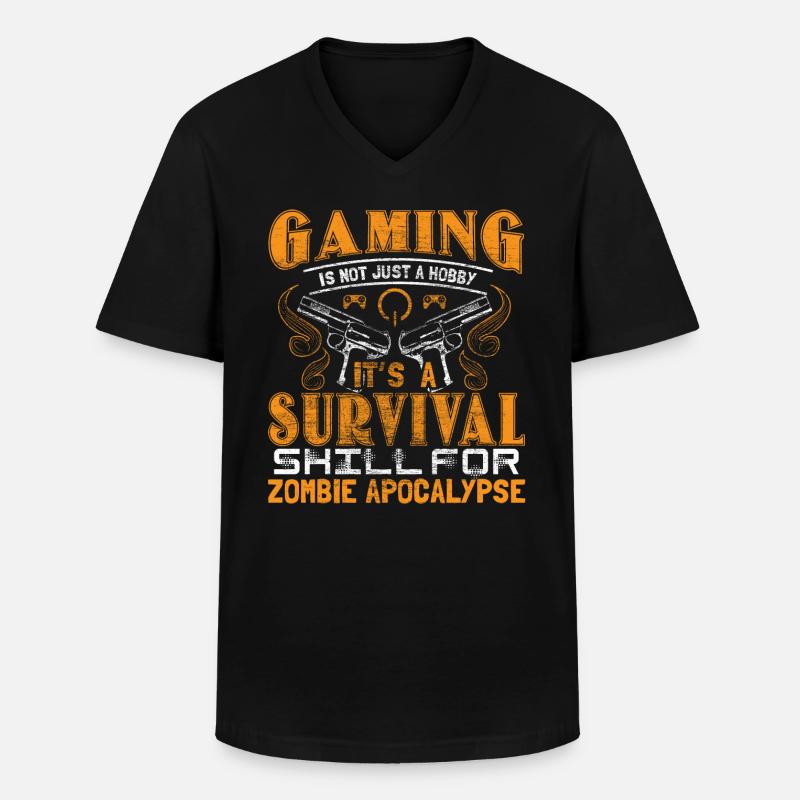 Zombie Apokalypse Games Epidemie Geschenkidee - Männer-T-Shirt mit V-Ausschnitt - Schwarz