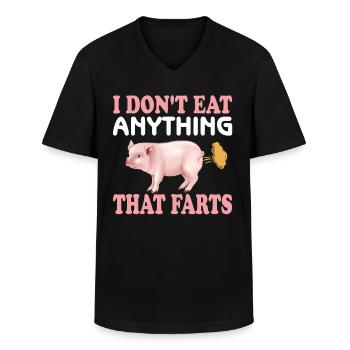Vegetarian Vegan Vegan Veggie Animal Welfare Vegetables - Men's V-Neck T-Shirt - black - Front - AI Model Male 178 dark (178cm)