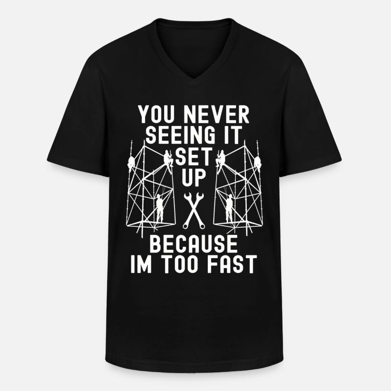 Gerüstbauer Tshirt - Männer-T-Shirt mit V-Ausschnitt - Schwarz