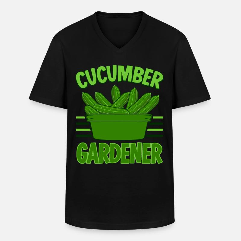 Gurke Gärtner Gemüse Saure Gurken - Männer-T-Shirt mit V-Ausschnitt - Schwarz