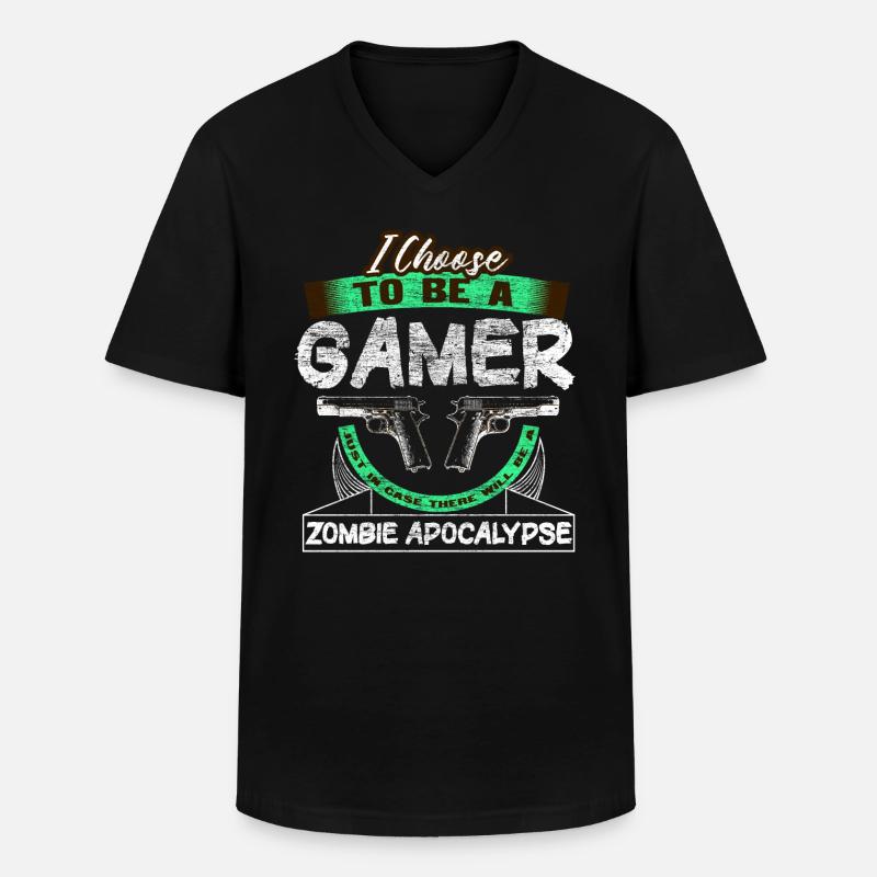 Zombie Apokalypse Geschenkidee - Männer-T-Shirt mit V-Ausschnitt - Schwarz