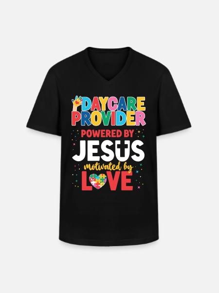 Childcare Daycare Provider Teacher - Men's V-Neck T-Shirt - black