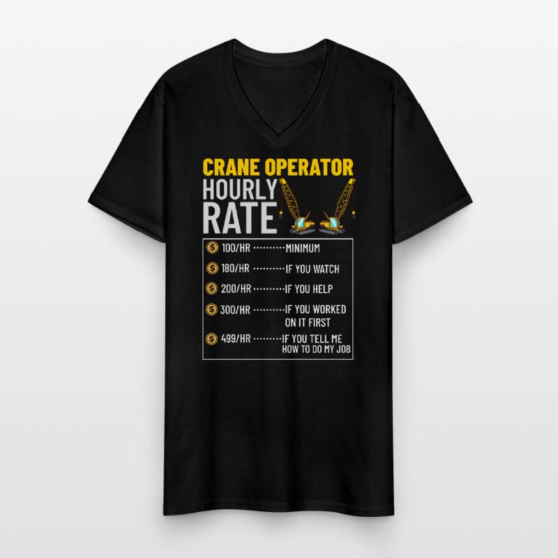 Crane Operator Construction Worker Crane Tower Training Men's V-Neck T-Shirt