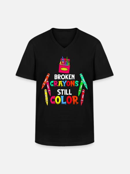 Crayon Box Colored Pencil Wax Case Wax Crayon - Men's V-Neck T-Shirt - black