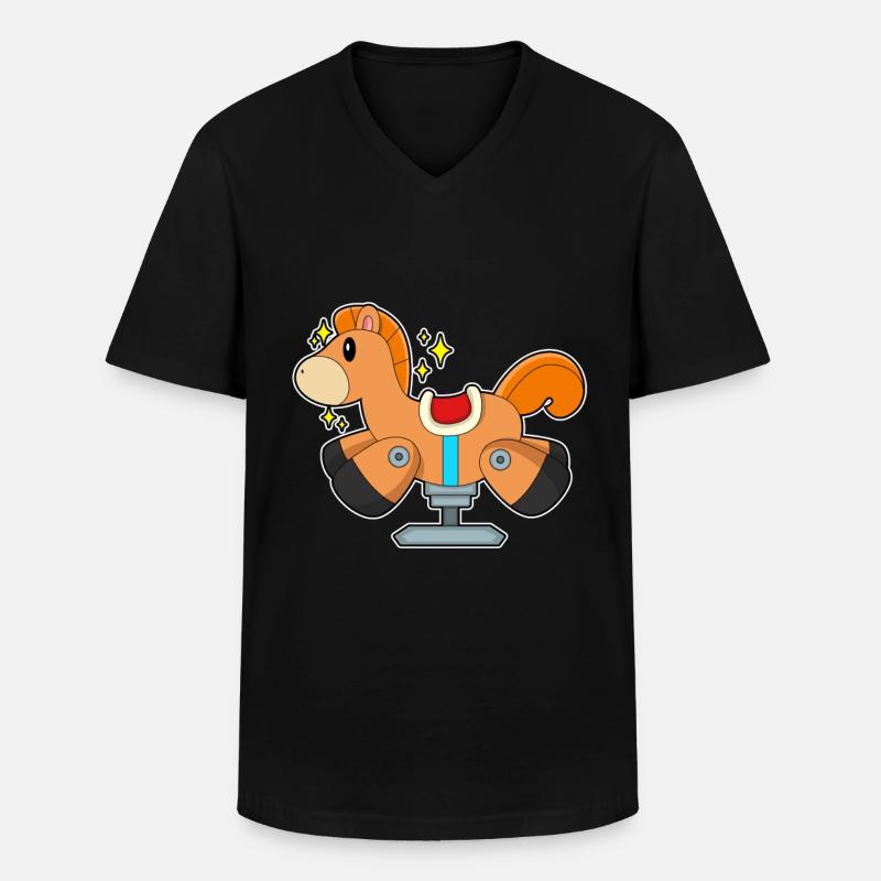 Schaukelpferd - Männer-T-Shirt mit V-Ausschnitt - Schwarz