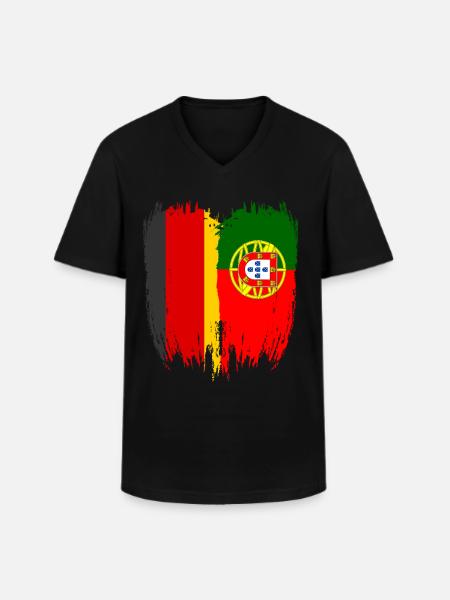 Germany Flag Portugal - Men's V-Neck T-Shirt - black