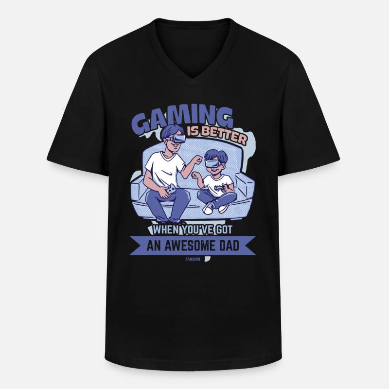 Vater - Männer-T-Shirt mit V-Ausschnitt - Schwarz