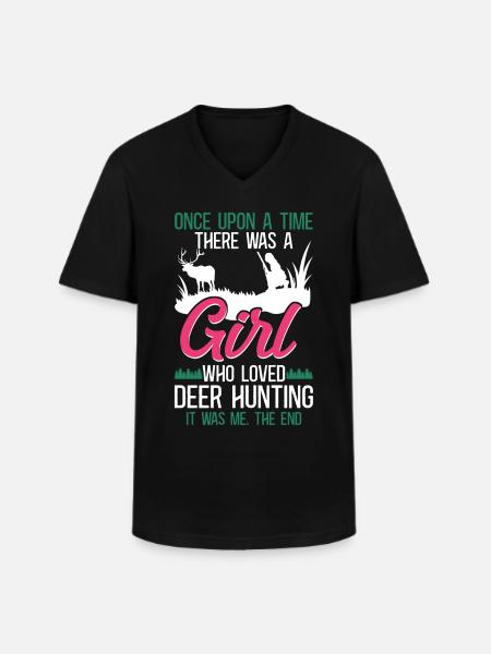 Buck Deer Hunting Hunter Girl - Men's V-Neck T-Shirt - black