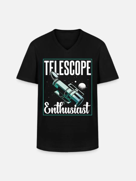 Telescope Enthusiast Space Universe Stars - Men's V-Neck T-Shirt - black