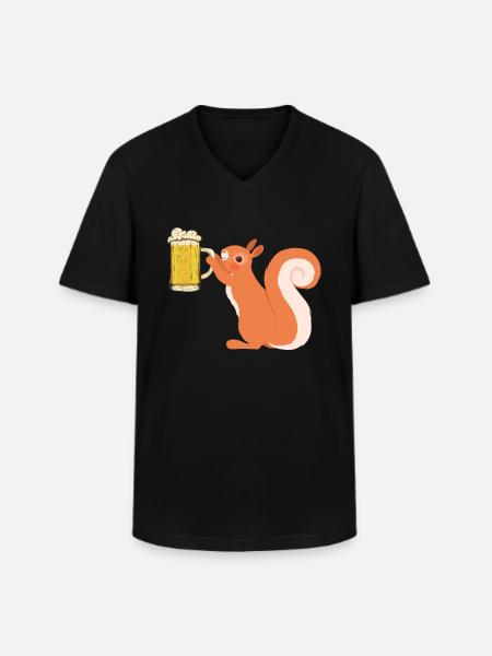 Squirrel, funny squirrel, squirrel - Men's V-Neck T-Shirt - black