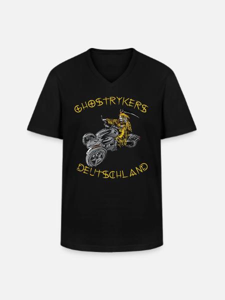 Ghostryker Germany Yellow - Men's V-Neck T-Shirt - black