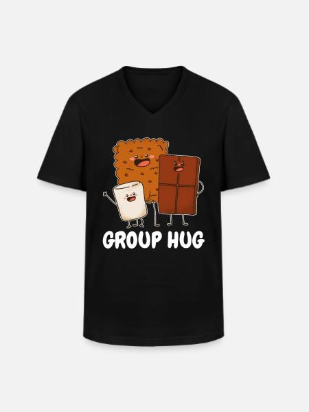 Group Hug - Männer-T-Shirt mit V-Ausschnitt - Schwarz