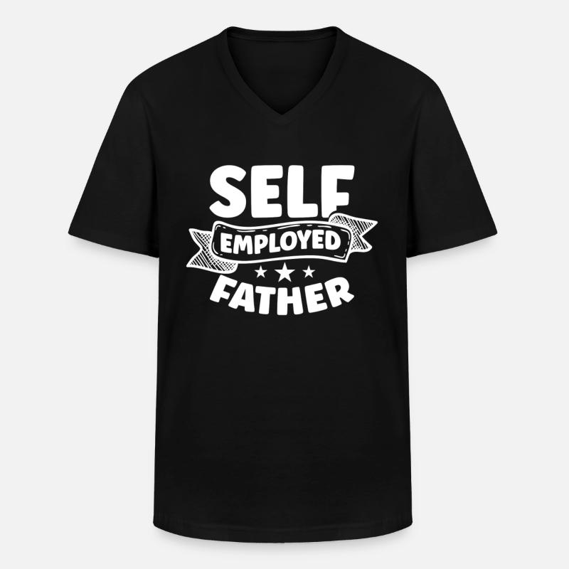 Self-employed father Freelancer Self-employed - Men's V-Neck T-Shirt - black