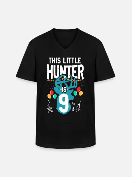 Buck Deer Hunting Hunter Kid - Men's V-Neck T-Shirt - black