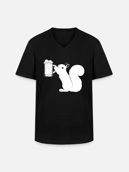 Biereichhörnchen Drôle d’écureuil - T-shirt col V Homme - noir