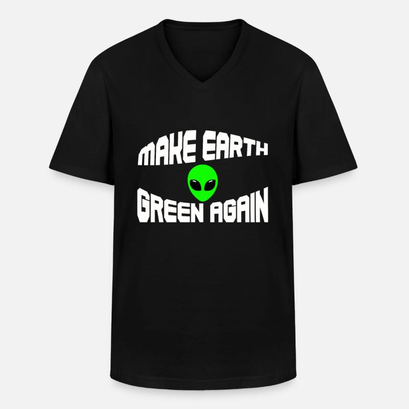 Alien - Männer-T-Shirt mit V-Ausschnitt - Schwarz