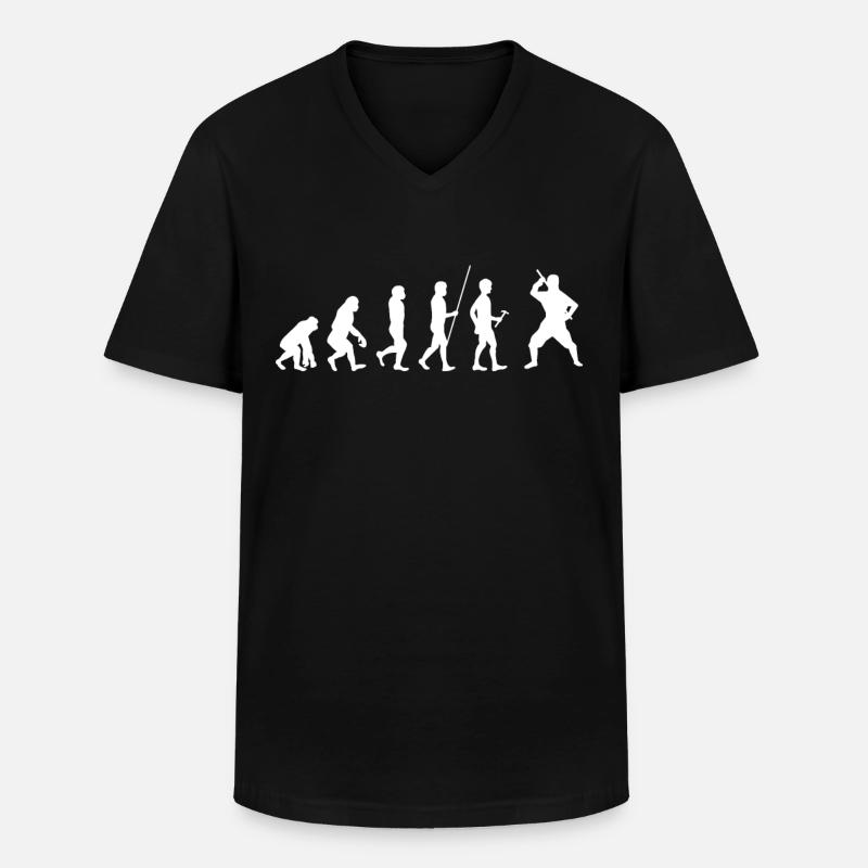 Ninja - Männer-T-Shirt mit V-Ausschnitt - Schwarz