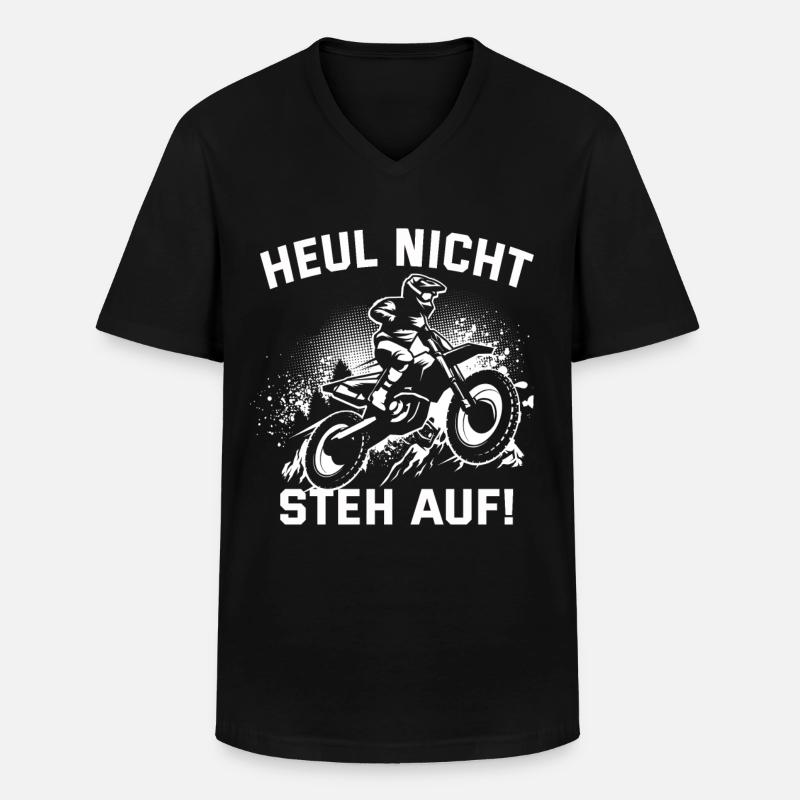 Motocross - Männer-T-Shirt mit V-Ausschnitt - Schwarz