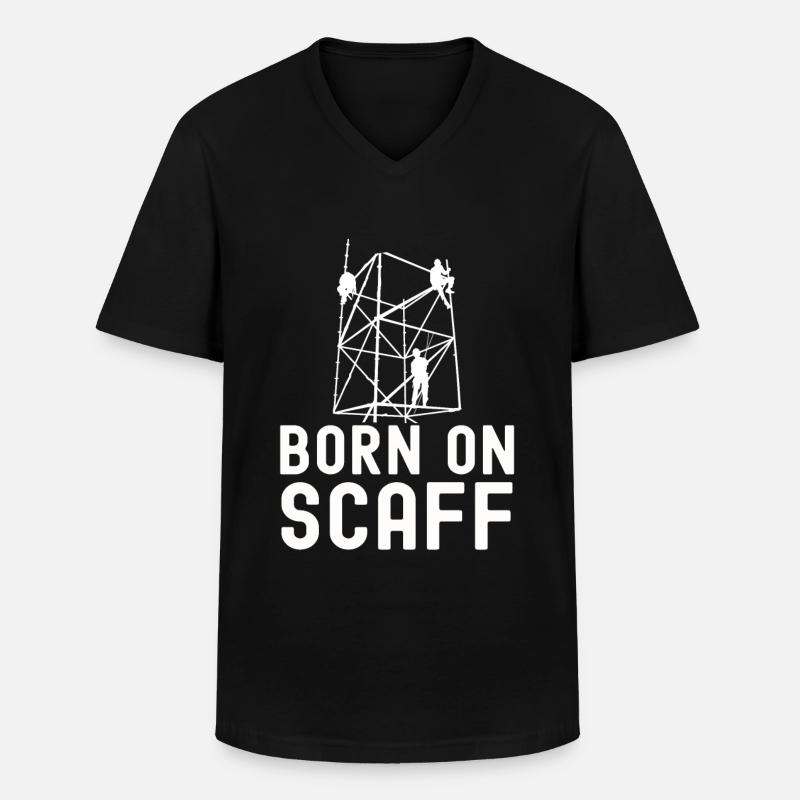 Gerüstbauer Tshirt - Männer-T-Shirt mit V-Ausschnitt - Schwarz