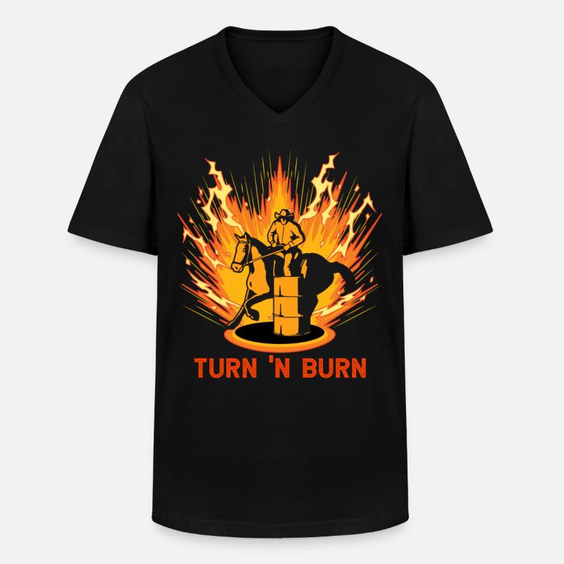 Turn and Burn - Männer-T-Shirt mit V-Ausschnitt - Schwarz