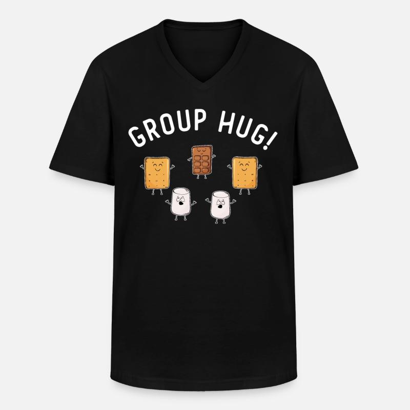 Group Hug - Männer-T-Shirt mit V-Ausschnitt - Schwarz