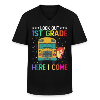 Look Out 1st Grade Here I Come - Men's V-Neck T-Shirt - black - Front - AI Model Male 178 dark (178cm)