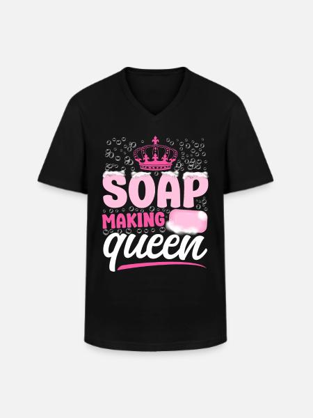 Soap Making Crafting Crown Queen - Men's V-Neck T-Shirt - black