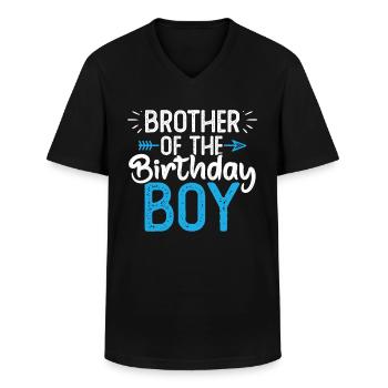 Brother Of The Birthday Boy - Männer-T-Shirt mit V-Ausschnitt - Schwarz - Vorne - AI Model Male 178 dark (178cm)