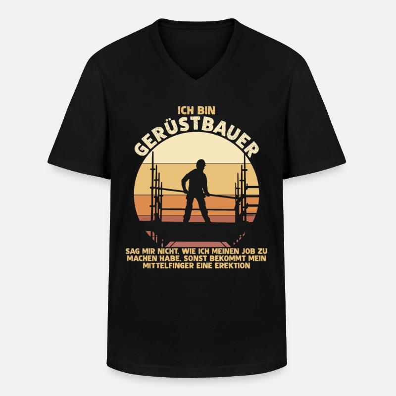 Gerüstbau Bauarbeiter Gerüst Gerüstbauer - Männer-T-Shirt mit V-Ausschnitt - Schwarz