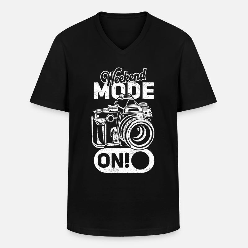 Fotografie-Wochenendmodus mit Kamera Fotograf - Männer-T-Shirt mit V-Ausschnitt - Schwarz