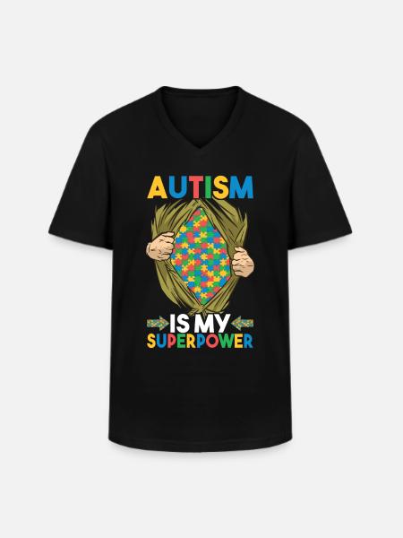 Autistic Autism Autistic - Men's V-Neck T-Shirt - black