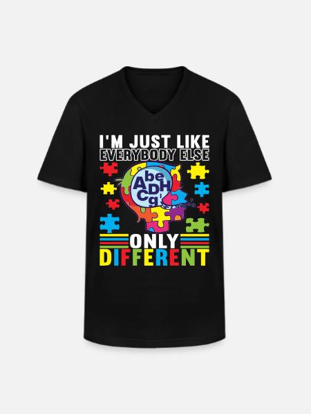 Autistic Autism Autistic - Men's V-Neck T-Shirt - black