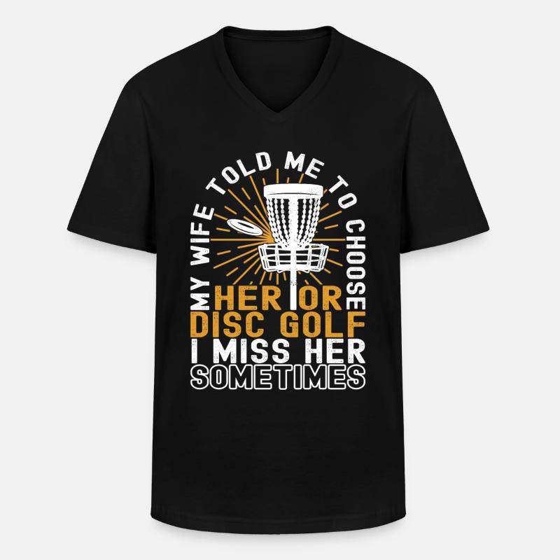 Disc Golf Disc Golfer - Männer-T-Shirt mit V-Ausschnitt - Schwarz
