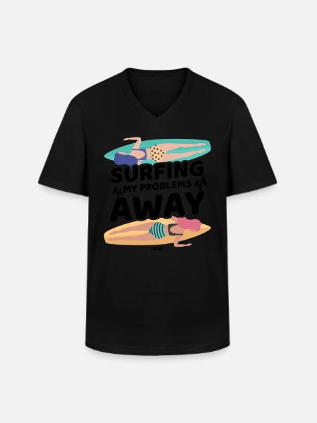 Mutter Surfbrett Freundin Schwester - Männer-T-Shirt mit V-Ausschnitt - Schwarz