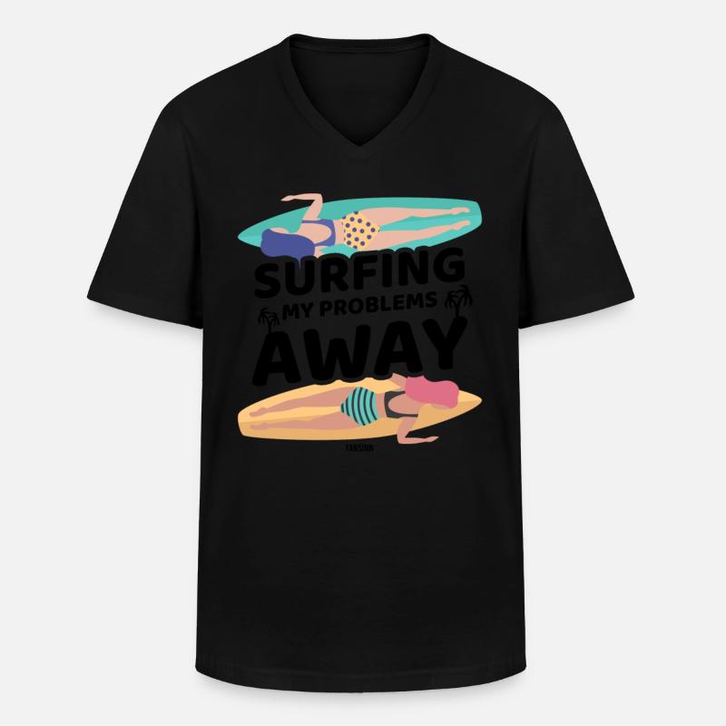 Mutter Surfbrett Freundin Schwester - Männer-T-Shirt mit V-Ausschnitt - Schwarz