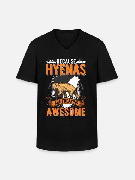 Hyäne Geschenk Erdwolf Hyena - Männer-T-Shirt mit V-Ausschnitt - Schwarz