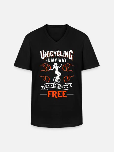 Einradfahrerin Geschenk Einrad Mädchen - Männer-T-Shirt mit V-Ausschnitt - Schwarz