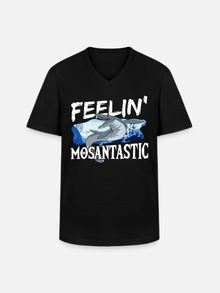 Feelin' Mosantastic Mosasaurus Prehistoric - Men's V-Neck T-Shirt - black