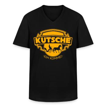 Kutscher Kutsche Pferde Pferdekutsche - Männer-T-Shirt mit V-Ausschnitt - Schwarz - Vorne - AI Model Male 178 dark (178cm)