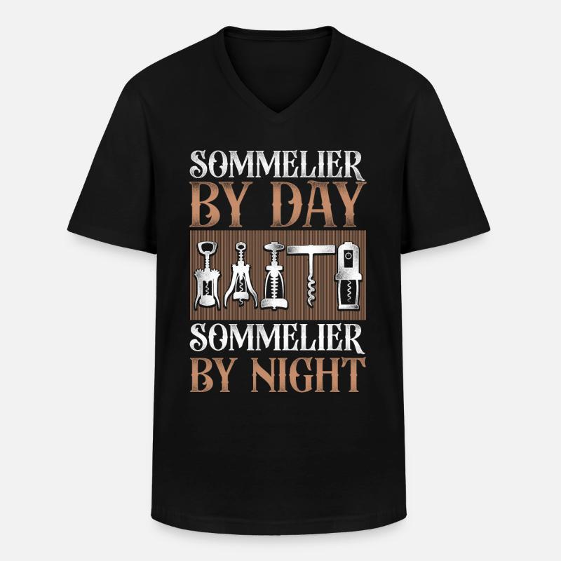 Sommelier Wine Drinking Tasting - Männer-T-Shirt mit V-Ausschnitt - Schwarz