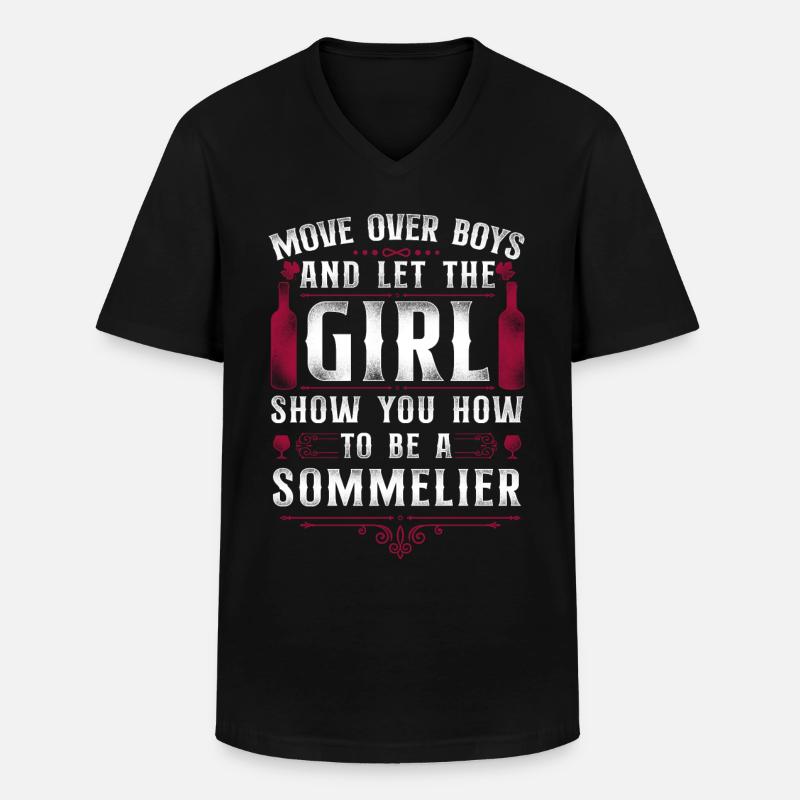 Sommelier Wine Drinking Tasting - Men's V-Neck T-Shirt - black