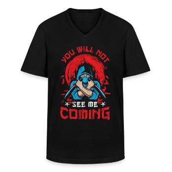Ninja - Männer-T-Shirt mit V-Ausschnitt - Schwarz - Vorne - AI Model Male 178 dark (178cm)