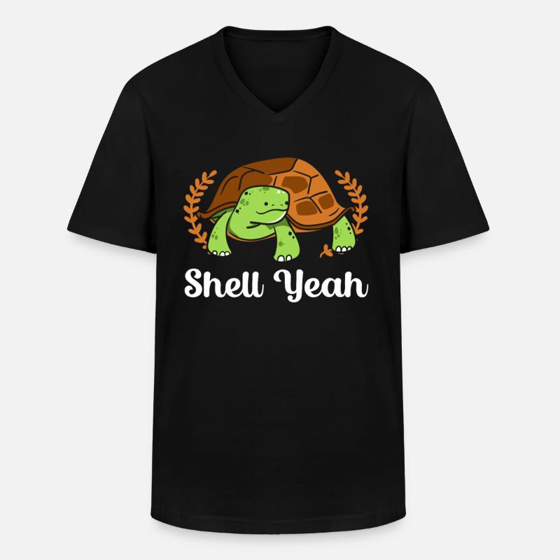 Schildkröte - Männer-T-Shirt mit V-Ausschnitt - Schwarz