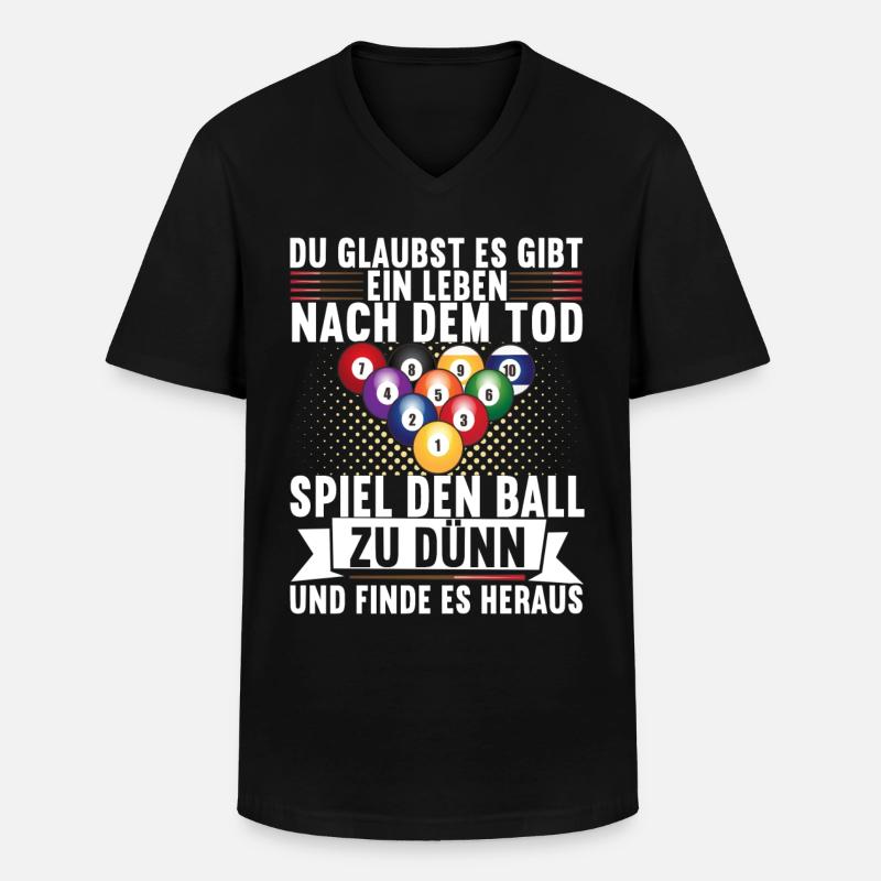 Pool Billard Billardspieler Pooltisch - Männer-T-Shirt mit V-Ausschnitt - Schwarz