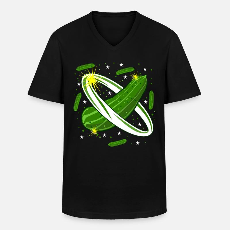 Espace concombre Concombres - T-shirt col V Homme - noir