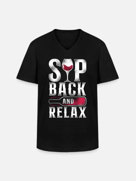 Sommelier Wine Drinking Tasting - Men's V-Neck T-Shirt - black
