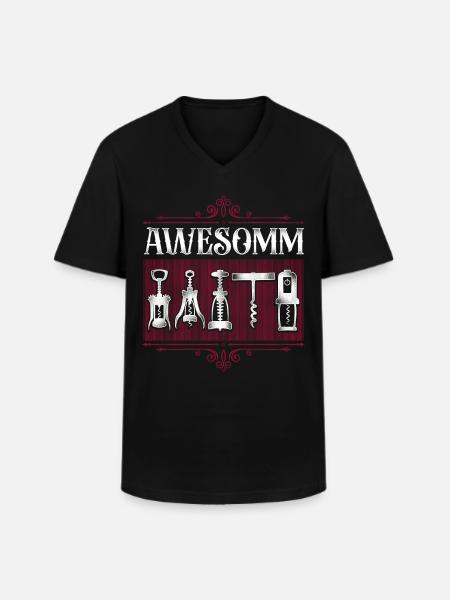 Sommelier Wine Drinking Tasting - Men's V-Neck T-Shirt - black