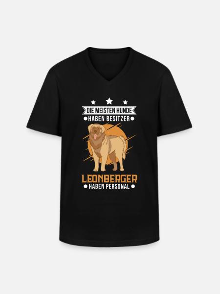Leonberger Personal - Männer-T-Shirt mit V-Ausschnitt - Schwarz